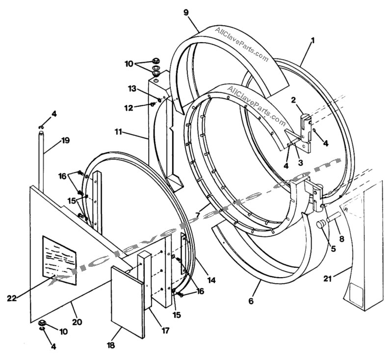 (image for) Magnaclave Door & Fittings Parts List & Diagram