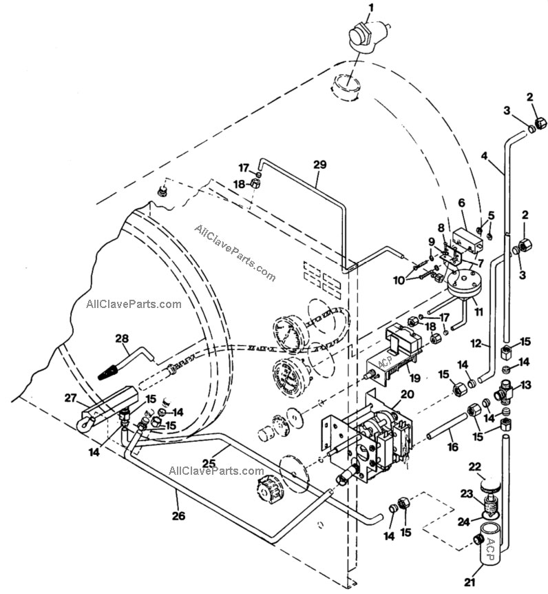 (image for) Magnaclave Fittings Tubing & Safety Valve Parts Listing & Diag